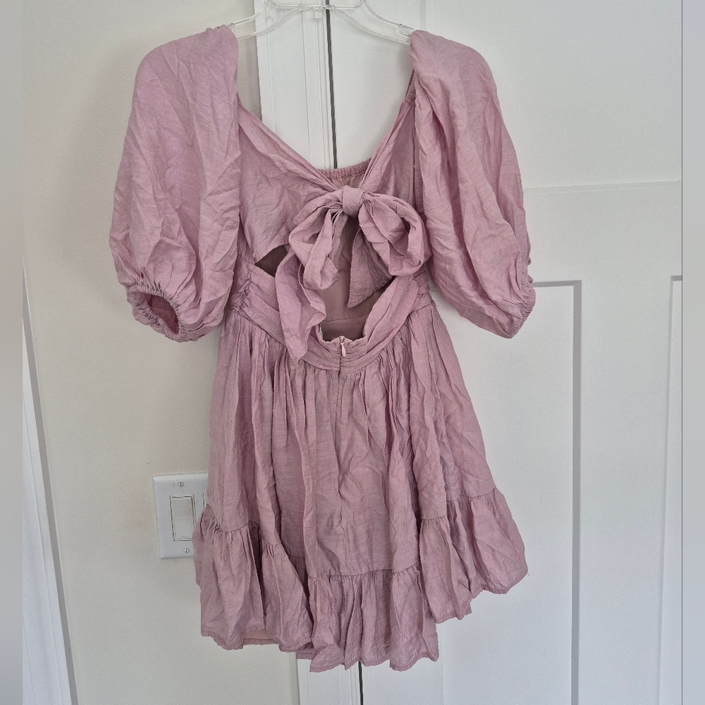 Saints + Secrets Dress Pink Babydoll Cut Out Back Size XS - Picture 6 of 13